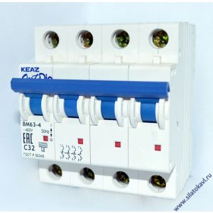 Выключатель автоматический модульный OptiDin BM63-4C32-УХЛ3 (ВМ63)   103883/260892