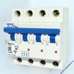 Выключатель автоматический модульный OptiDin BM63-4C40-УХЛ3 (ВМ63)   103885/260894