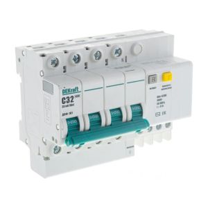 Автомат АВДТ 4P ДИФ-101 C32/30мА 4,5кА DEKraft 15023DEK