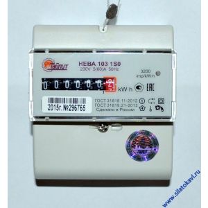 Электросчетчик Нева 103 1ф 1SO 5(60)А мех DIN