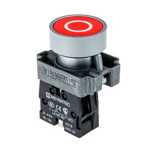 MEYERTEC Кнопка плоская красная, маркировка «О» 1NC металл MTB2-BAZ12432