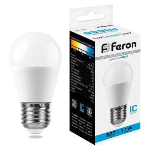 LB-750 матовая 11W E27 шар 6400K Feron 25951