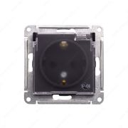 ATLAS КАРБОН AQUA РОЗЕТКА с заземл. со шторк с крышк, 16А, IP44, механизм ATN441046