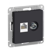 ATLAS КАРБОН РОЗЕТКА двойная ТВ + компьютерная RJ45, кат. 5Е ATN001089
