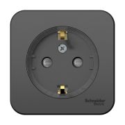 BLANCA АНТРАЦИТ Розетка 1-ая с з/к, со шторками (компакт), 16А, о/у Schneider Electric BLNRA111116