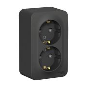 BLANCA АНТРАЦИТ Розетка 2-ая с з/к, без шторок,изол.пл., 16А, о/у Schneider Electric BLNRA010216