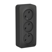 BLANCA АНТРАЦИТ Розетка 3-ая без з/к изол.пл.,16А, о/у, Schneider Electric BLNRA000316
