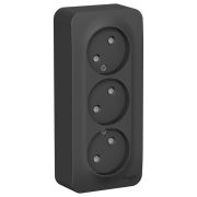 BLANCA АНТРАЦИТ Розетка 3-ая без з/к со шторками, изол.пл.,16А, о/у, Schneider Electric BLNRA001316