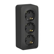 BLANCA АНТРАЦИТ Розетка 3-ая с з/к, без шторок, изол.пл.,16А, о/у Schneider Electric BLNRA010316