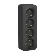 BLANCA АНТРАЦИТ Розетка 4-ая с з/к, со шторками, изол.пл.,16А, о/у Schneider Electric BLNRA011416