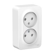 BLANCA Белый Розетка 2-ая без з/к, со шторками, изол.пл., 16А, о/у Schneider Electric BLNRA001211