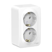 BLANCA Белый Розетка 2-ая с з/к, со шторками, изол.пл., 16А, о/у Schneider Electric BLNRA011211