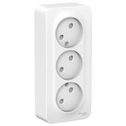 BLANCA Белый Розетка 3-ая без з/к со шторками, изол.пл.,16А, о/у, Schneider Electric BLNRA001311