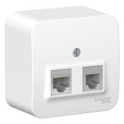 BLANCA Белый Розетка двойная RJ45, кат.5e + RJ11 изол.пл., о/у Schneider Electric BLNIA045111