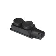 HLT Розетка двухместная с заглушками каучук 2Р+РЕ 16А 220В IP44 083-05-05