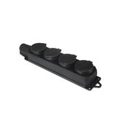 HLT Розетка четырехместная с заглушками каучук 2Р+РЕ 16А 220В IP44 083-05-06