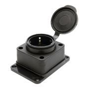 STEKKER Колодка КАУЧУК 1гн с з/к с крышкой о/у IP44 Черная 39018