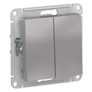 ATLAS АЛЮМИНИЙ 2-клавишный ВЫКЛЮЧАТЕЛЬ, 10А Schneider Electric ATN000351
