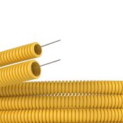 Труба гофрированная DKC ПВХ с зондом D20мм Желтая (100м) 91920Y