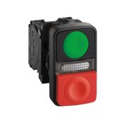Кнопка 22мм 220в двойная с возвратом 1НЗ+1НО IP66, Schneider Electric XB5AW73731M5