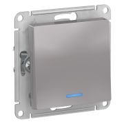 ATLAS АЛЮМИНИЙ 1-клавишный ВЫКЛЮЧАТЕЛЬ с подсветкой, 10А, Schneider Electric ATN000313