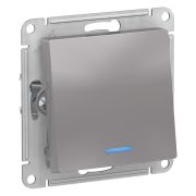 ATLAS АЛЮМИНИЙ 1-клавишный ПЕРЕКЛЮЧАТЕЛЬ с подсветкой, сх.6, 10А, Schneider Electric ATN000363