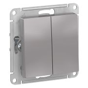 ATLAS АЛЮМИНИЙ 2-клавишный ПЕРЕКЛЮЧАТЕЛЬ, сх.6, 10А, Schneider Electric ATN000365