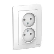 BLANCA ВСТРОЙКА Белый Розетка 2-ая без з/к, без шторок, 16А, с/у Schneider Electric BLNRS000021