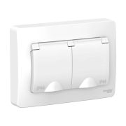 BLANCA ВСТРОЙКА Белый Розетка 2-ая с з/к, со штор, с крышками, 16А, Schneider Electric BLNRS441121