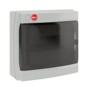 DKC Щиток настенный с дверцей 8 мод.,IP65, серый 85608