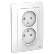 BLANCA ВСТРОЙКА Белый Розетка 2-ая без з/к, со шторками, 16А, c/у Schneider Electric BLNRS000121