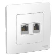 BLANCA ВСТРОЙКА Белый Розетка двойная RJ45, кат.5e + RJ11, c/у Schneider Electric BLNIS045111