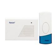 Звонок дверной беспроводной H-118B Белый 2 мелодии кнопка IP44 Feron 23605