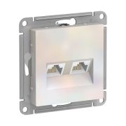 ATLAS ЖЕМЧУГ РОЗЕТКА двойная компьютерная RJ45+RJ45, кат.5E, механизм, ATN000485