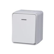 ATLAS PROFI IP54 Выключатель 1-клавишный c подсветкой 10 АХ, БЕЛЫЙ ATN540113