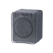 ATLAS PROFI IP54 РОЗЕТКА с заземлением со шторками АНТРАЦИТ 16 АХ ATN544045
