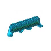 Tekfor Шина изолир. KSN-2-6X9-17 BLUE (6Х9, 17 отверст, Синяя, креп. на DIN-рейку и повер) 06-02-006