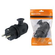 TDM КАУЧУК Вилка угловая с ушком каучук 2Р+РЕ 16А 250В IP44 SQ0612-0004