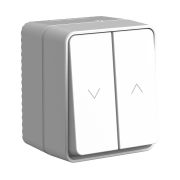 ATLAS PROFI IP54 Выключатель 2-клавишный ДЛЯ ЖАЛЮЗИ 10 АХ, СЕРЫЙ ATN543019