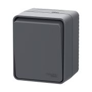 ATLAS PROFI IP54 Выключатель 1-клавишный БЕЗ ФИКСАЦИИ 10 АХ, АНТРАЦИТ ATN544015