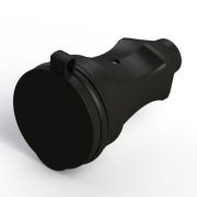 Розетка 2К+З кабельная каучуковая 16А/250В IP44 Чёрная MultiSet MST4002BK