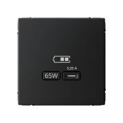 ART GALLERY, КАРБОН, РОЗЕТКА USB, ДЛЯ БЫCТРОЙ ЗАРЯДКИ, ТИП С, 65Вт, System Electric, GAL001027
