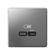 ART GALLERY, СТАЛЬ, РОЗЕТКА USB, ДЛЯ БЫCТРОЙ ЗАРЯДКИ, ТИП С, 65Вт, System Electric, GAL000927