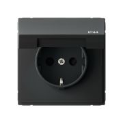 ART GALLERY, КАРБОН, РОЗЕТКА с З/К, КРЫШКА, ЗАЩИТНЫЕ ШТОРКИ, IP20, System Electric, GAL001046