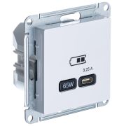 ATLAS БЕЛЫЙ USB РОЗЕТКА тип-C 65W высокоскор.заряд. QC, PD, Schneider Electric ATN000127