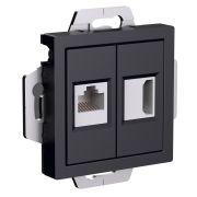 ATLAS КАРБОН РОЗЕТКА двойная HDMI+RJ45, кат.5Е Schneider Electric ATN001082