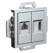 ATLAS АЛЮМИНИЙ РОЗЕТКА двойная HDMI+RJ45, кат.5Е, Schneider Electric ATN000382