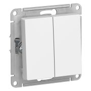 ATLAS БЕЛЫЙ Нажимная КНОПКА, 2-клавишная, 10А, Schneider Electric ATN000117