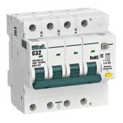 Автомат АВДТ 3P+N ДИФ-103 C32/300мА 6кА DEKraft 16422DEK