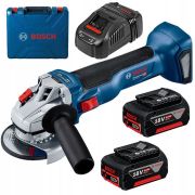 Аккумуляторная УШМ BOSCH GWS 18V-11S, 125мм (2 АКБ 5Ah, зарядное устройство 4A, кейс)